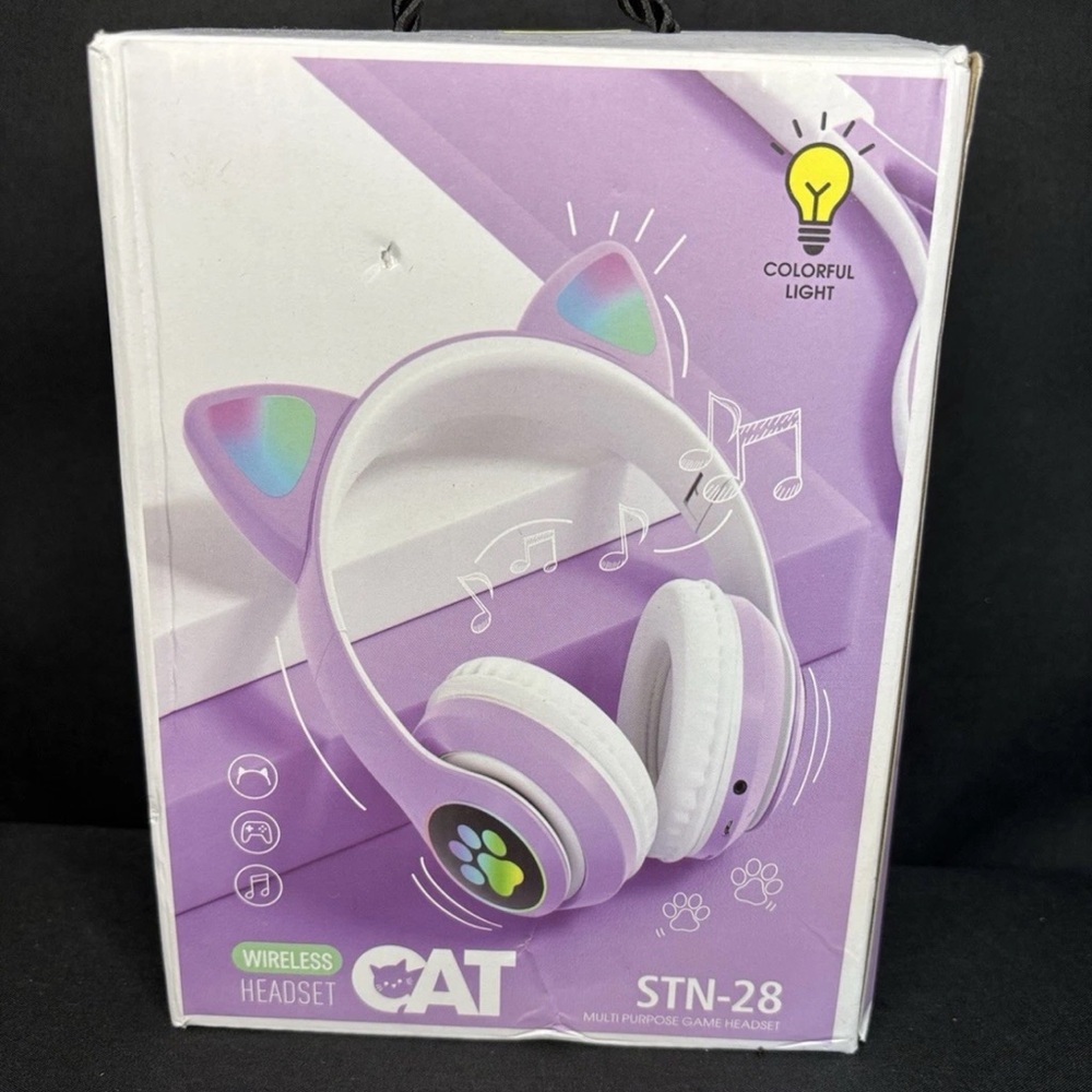 CAT STN-28 Wireless Over-Ear Headphones - White and Purple